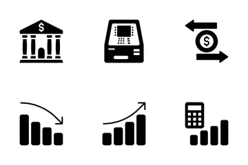 Banca y finanzas Vol-1 Paquete de Iconos