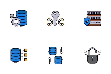 Banco de dados e cibernético Pacote de Ícones