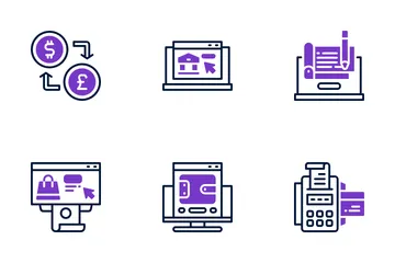 Acesso a operações bancárias via Internet Pacote de Ícones