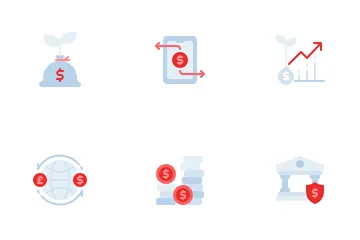Cores planas bancárias Pacote de Ícones
