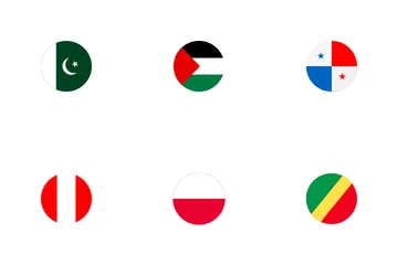 Bandeiras de vários países do mundo Pacote de Ícones