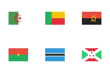 Banderas de África Paquete de Iconos