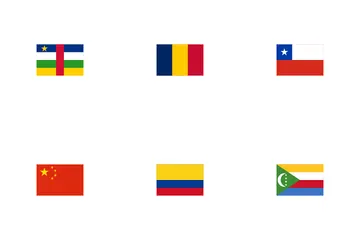 Todas las banderas de países del mundo Paquete de Iconos