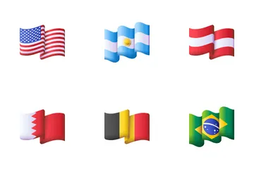 Banderas en el viento Paquete de Iconos