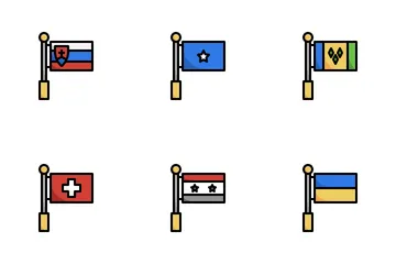 Banderas internacionales Paquete de Iconos