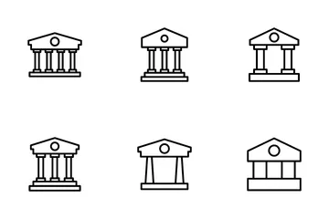 Bank Building Icon Pack