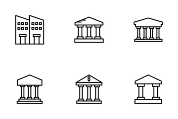 Bank Building Icon Pack