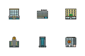 Bank Building Money Business Icon Pack
