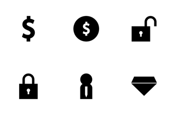 Bank Glyph Icon Pack