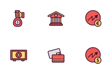 Bank Icon Filled Outline Icon Pack