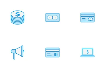 Banking Blue Line Icon Pack