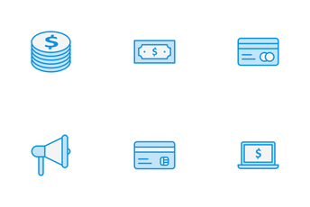 Banking Blue Line Icon Pack