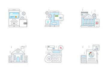 Banking, Financial, Money And Transfer, Funds Icon Pack