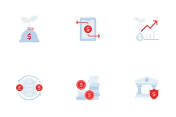 Banking Flat Colors Icon Pack