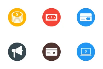 Banking Glyph Circle Icon Pack