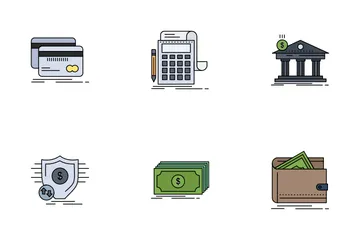 Banking Money And Business Economics Icon Pack