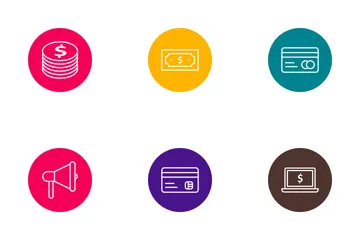 Banking Outline Circle Icon Pack