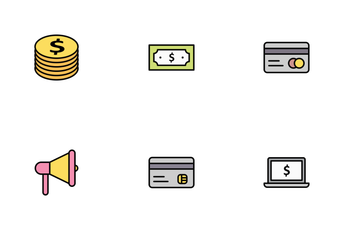 Banking Outline Filled Icon Pack