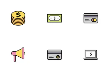 Banking Outline Filled Icon Pack