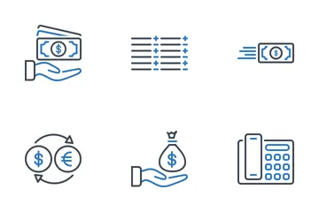 Banking  Two Color Line Icon Pack
