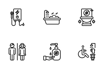 Baños e instalaciones Paquete de Iconos