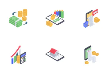 Services bancaires en ligne Icon Pack