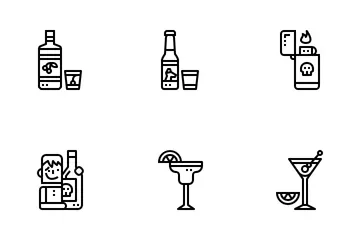 Bebidas espirituosas Paquete de Iconos