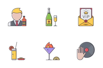 Bar Filled Outline Icon Pack