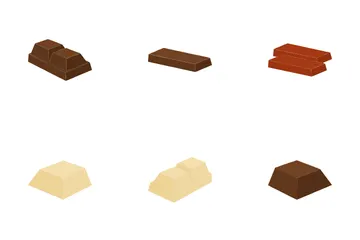 Barra de chocolate y dulces Paquete de Iconos