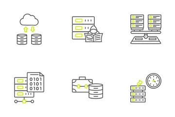 Base de datos y almacenamiento Icon Pack