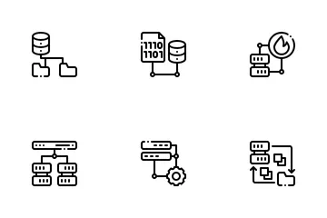 Base de datos y servidores Paquete de Iconos