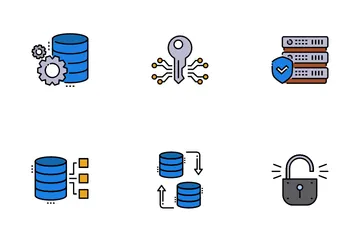 Base de données et cyber Pack d'Icônes