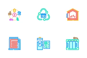 Batería de almacenamiento de energía Paquete de Iconos