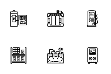 Bateria de armazenamento de energia Pacote de Ícones