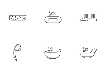 Bath Time Tools - Outline Icon Pack