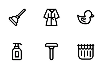 Bathroom Equipment Icon Pack