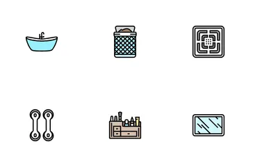 Bathroom Interior Home Icon Pack