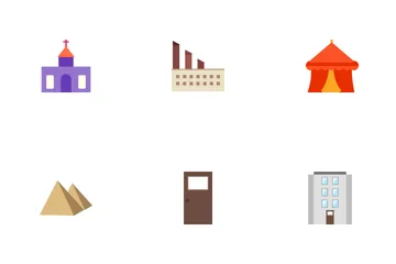 Bâtiment et point de repère Icon Pack