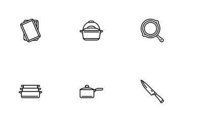 Ustensiles de cuisine Cuisine Cuisson des aliments Pack d'Icônes