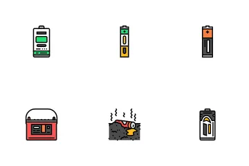 Batterieleistung Energie Elektrisch Symbolpack