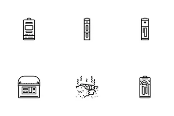 Batterieleistung Energie Elektrisch Symbolpack