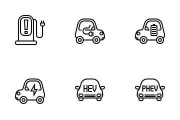 Battery Electric Vehicle Icon Pack