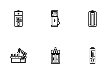 Battery Technology Power Electric Icon Pack