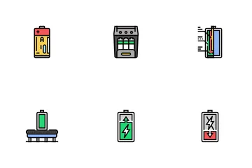 Battery Technology Power Electric Icon Pack