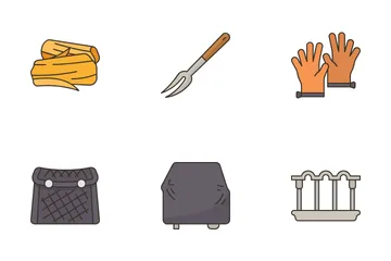 BBQ Grill Accessories Icon Pack