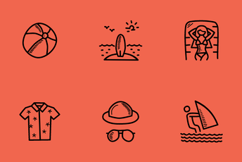 Beach Doodles Icon Pack