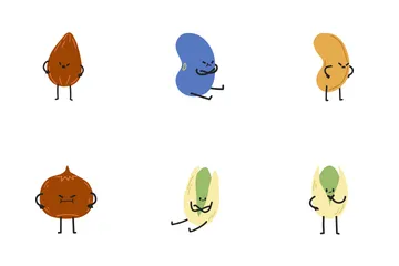 Bean Characters Clipart Icon Pack