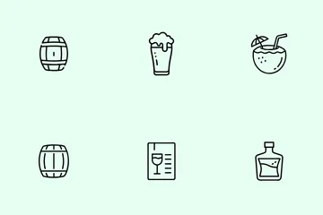 Bebidas alcohólicas Paquete de Iconos