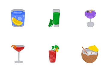 Bebidas alcohólicas y cócteles Paquete de Iconos