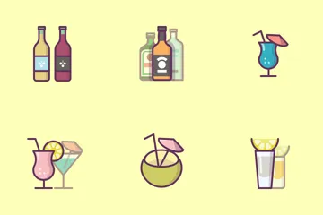 Bebidas alcoólicas Pacote de Ícones